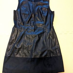 Reitmans Women's Black Faux Leather and Suede Dress